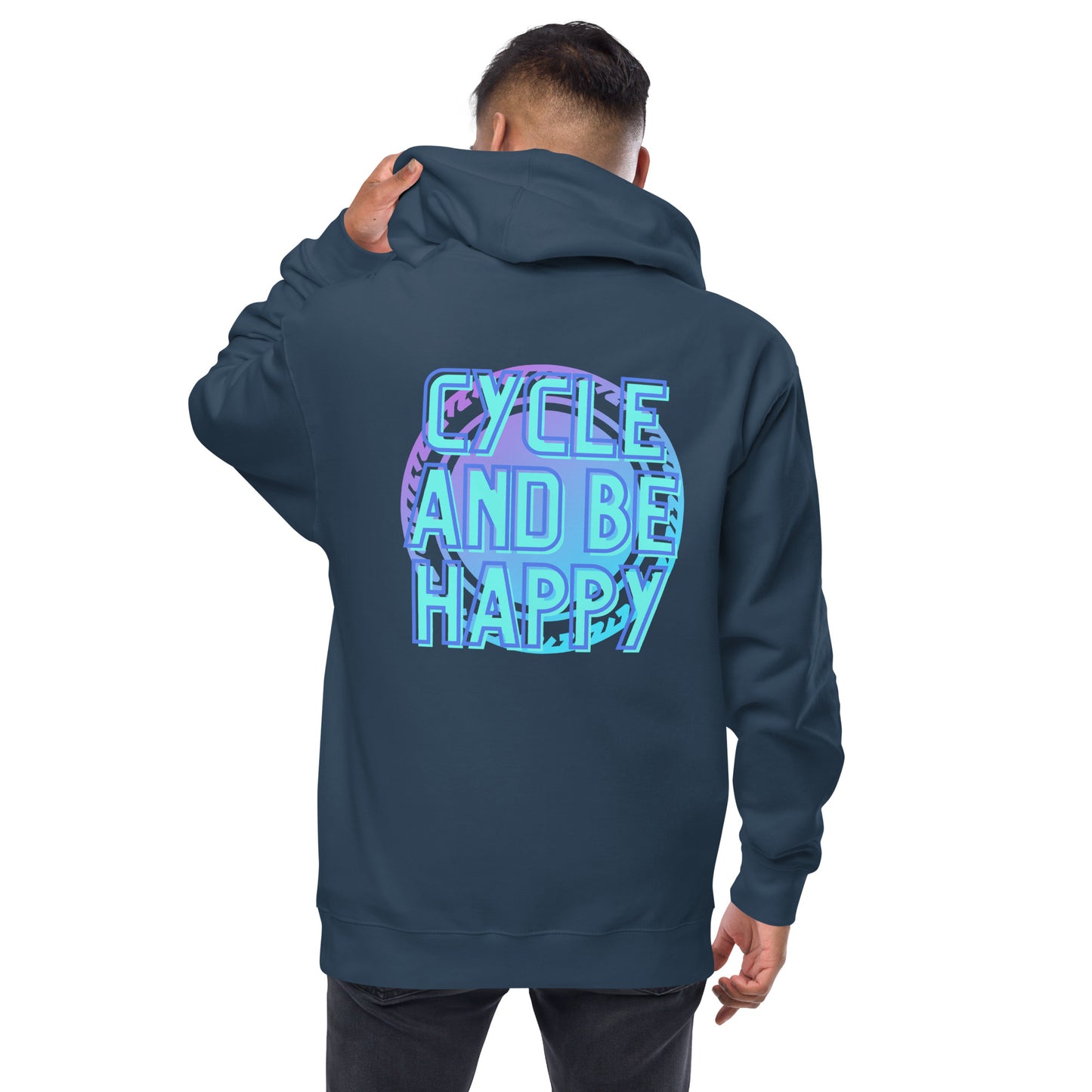 Cycle and Be Happy- Unisex fleece zip up hoodie