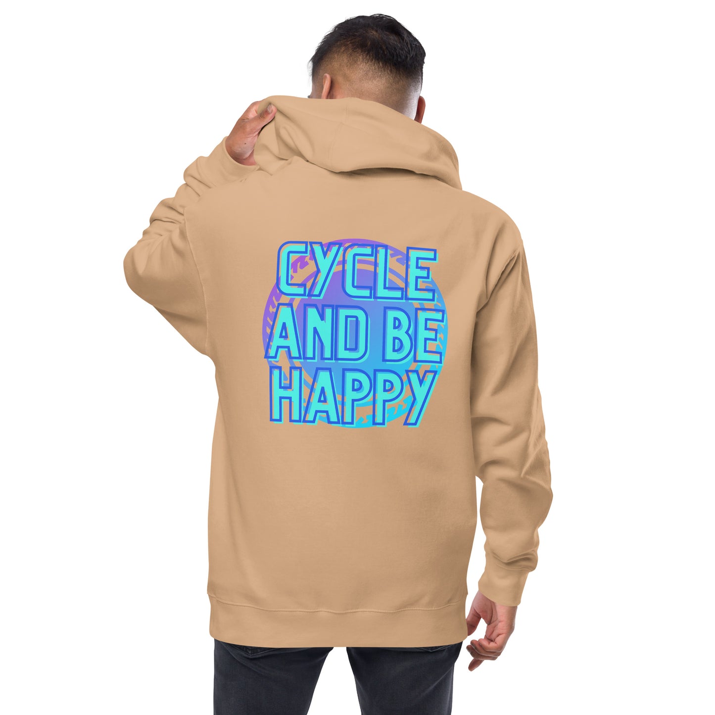 Cycle and Be Happy- Unisex fleece zip up hoodie