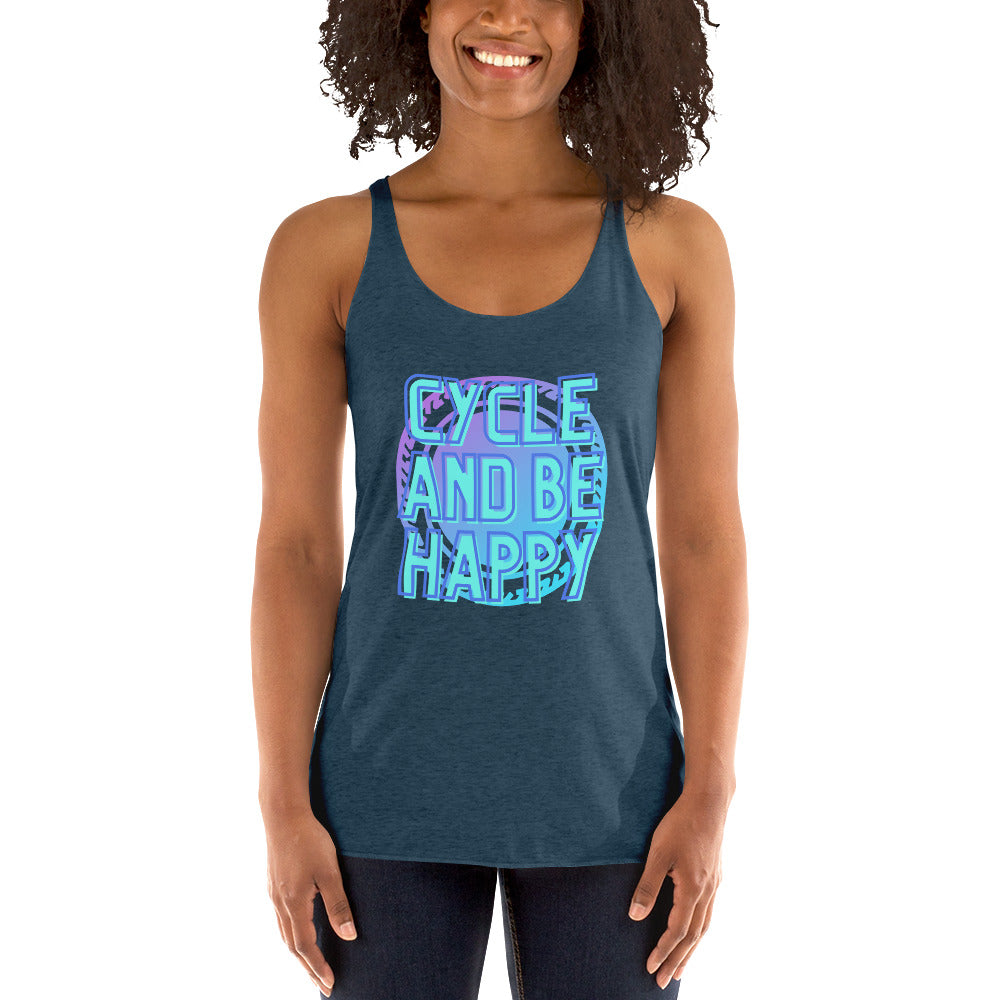 Cycle and Be Happy- Women's Racerback Tank