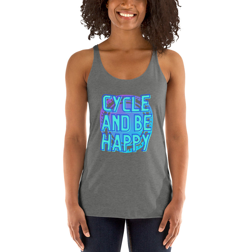 Cycle and Be Happy- Women's Racerback Tank