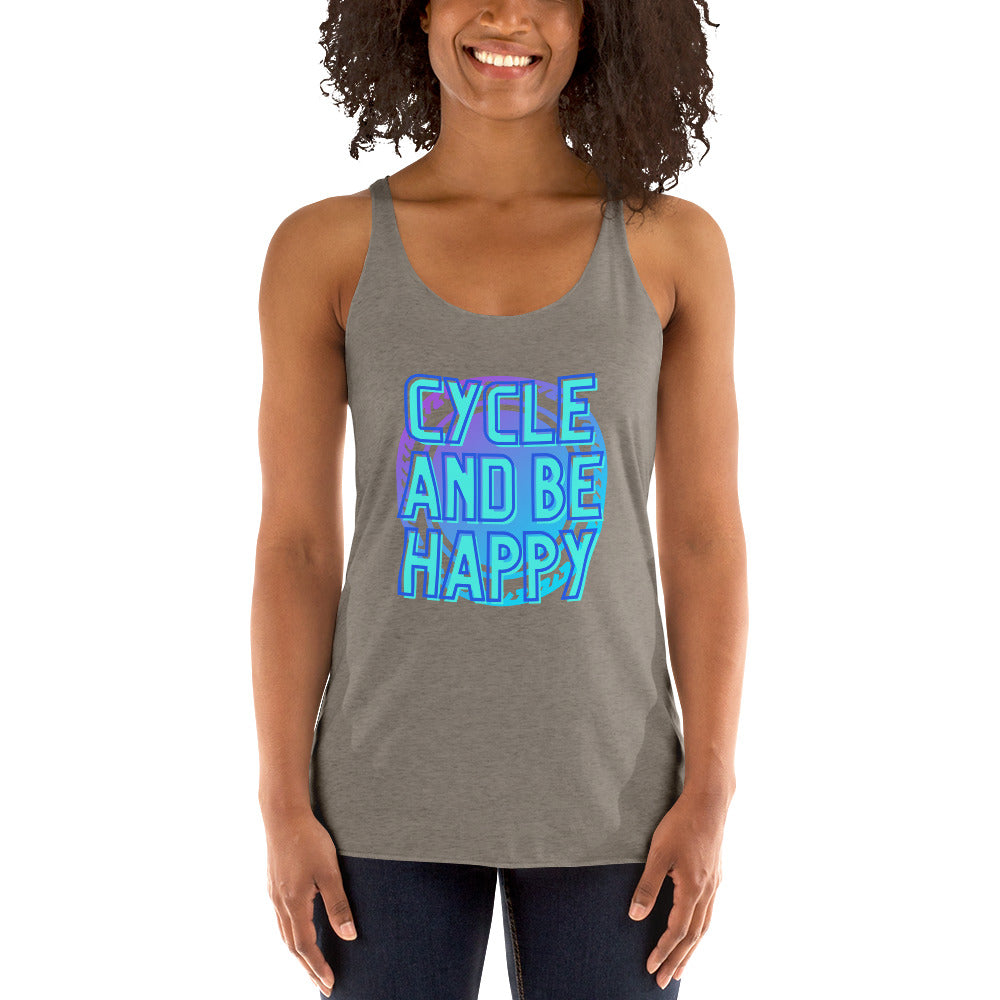 Cycle and Be Happy- Women's Racerback Tank